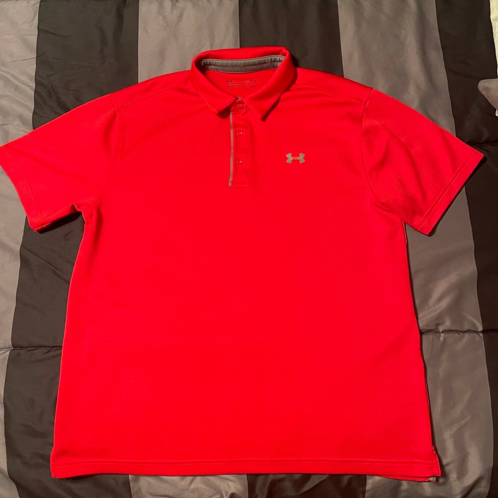 Under armour men tech polo size XL red